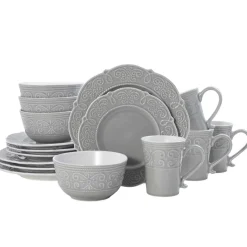 Abby Gray 16 Piece Dinnerware Set, Service for 4