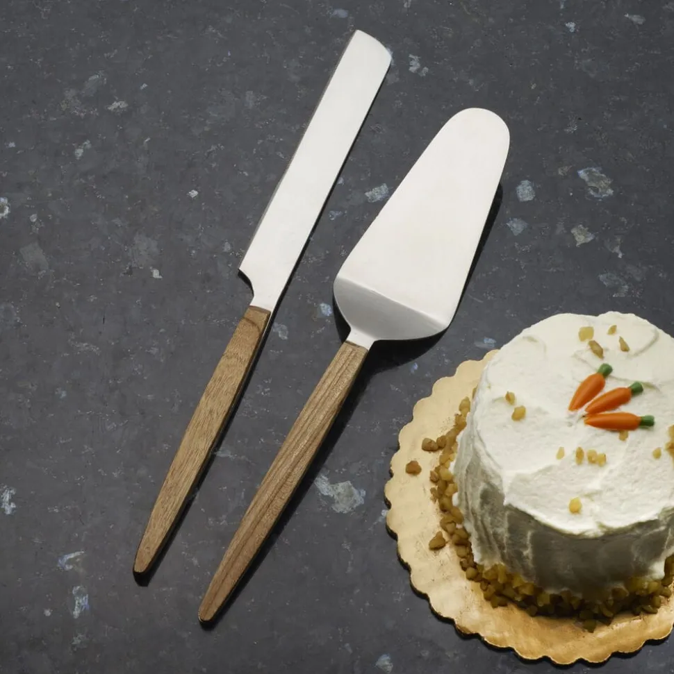 Acacia Wood Handle Cake Knife