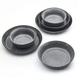 Amara Slate 6 Piece Dinnerware Bowl Set, Service for 2