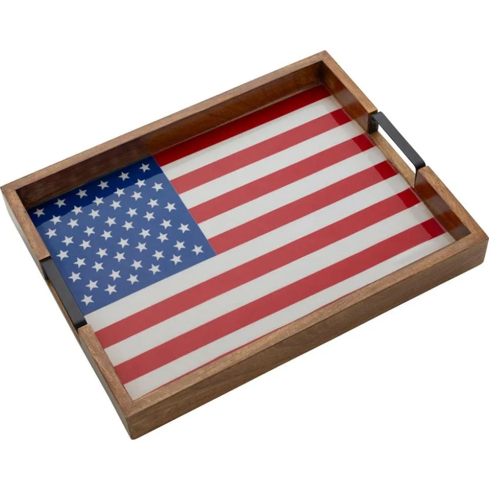 American Flag Lazy Susan Serve Tray