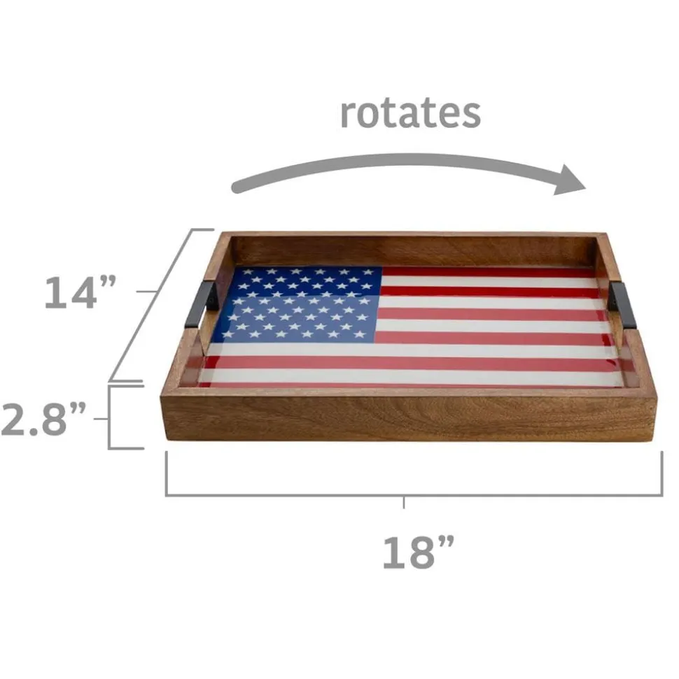 American Flag Lazy Susan Serve Tray