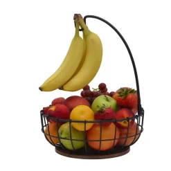 Anvil Cage Fruit Storage Basket with Banana Hook
