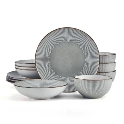 Arlie Gray 12 Piece Dinnerware Set, Service for 4