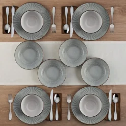 Arlie Gray 12 Piece Dinnerware Set, Service for 4