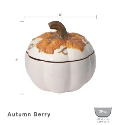 Autumn Berry Covered Pumpkin Bowl