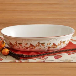 Autumn Berry Oval Vegetable Bowl