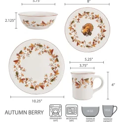 Autumn Berry Service for 8 with Serveware