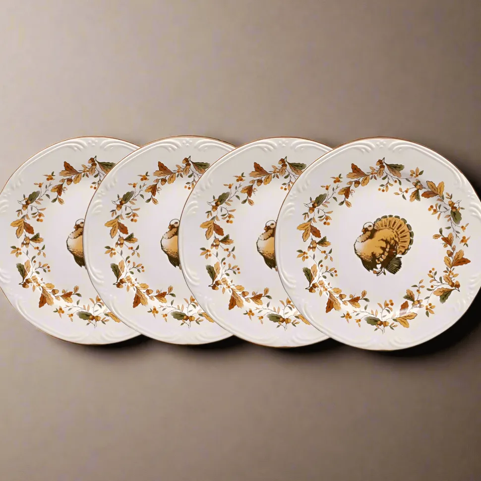 Autumn Berry Set of 4 Turkey Salad Plates