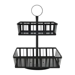 Band And Stripe 2 Tier Rotating Fruit Storage Basket