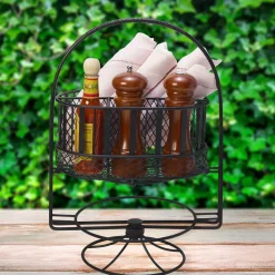 Band and Stripe Swivel Hostess Buffet Storage Caddy