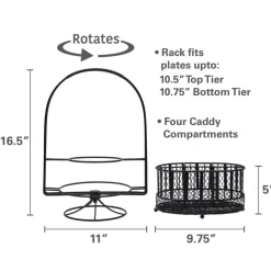 Band and Stripe Swivel Hostess Buffet Storage Caddy