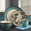 Belmont Round Blue Stalks Dinnerware Set