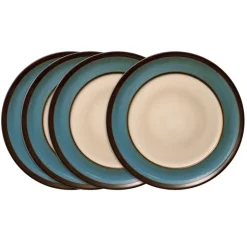 Belmont Set of 4 Blue Round Dinner Plates