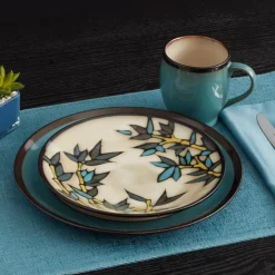 Belmont Set of 4 Blue Round Dinner Plates