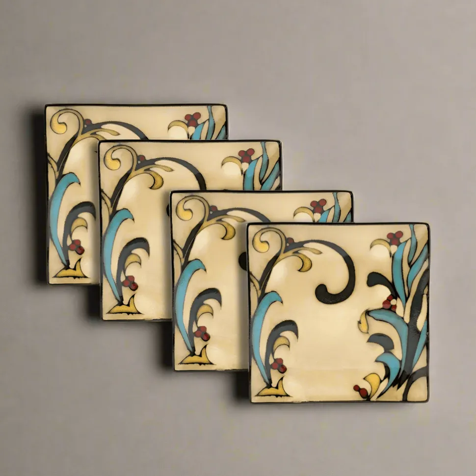 Belmont Set of 4 Square Leaves Salad Plates