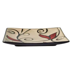 Belmont Set of 4 Square Red Vine Salad Plates