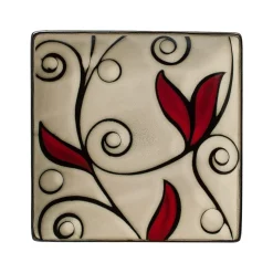 Belmont Set of 4 Square Red Vine Salad Plates