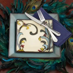 Belmont Square Blue Leaves Dinnerware Set