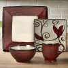Belmont Square Red Vine Dinnerware Set