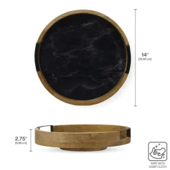Black Marble Lazy Susan Serve Tray