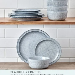Blooming Meadow Blue 12 Piece Dinnerware Set, Service for 4