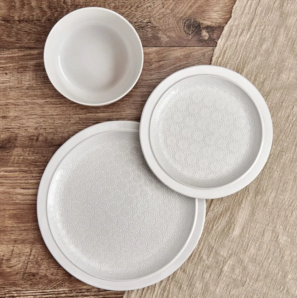 Blooming Meadow Cream 12 Piece Dinnerware Set, Service for 4