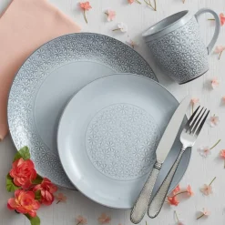 Blossom White 16 Piece Dinnerware Set, Service for 4