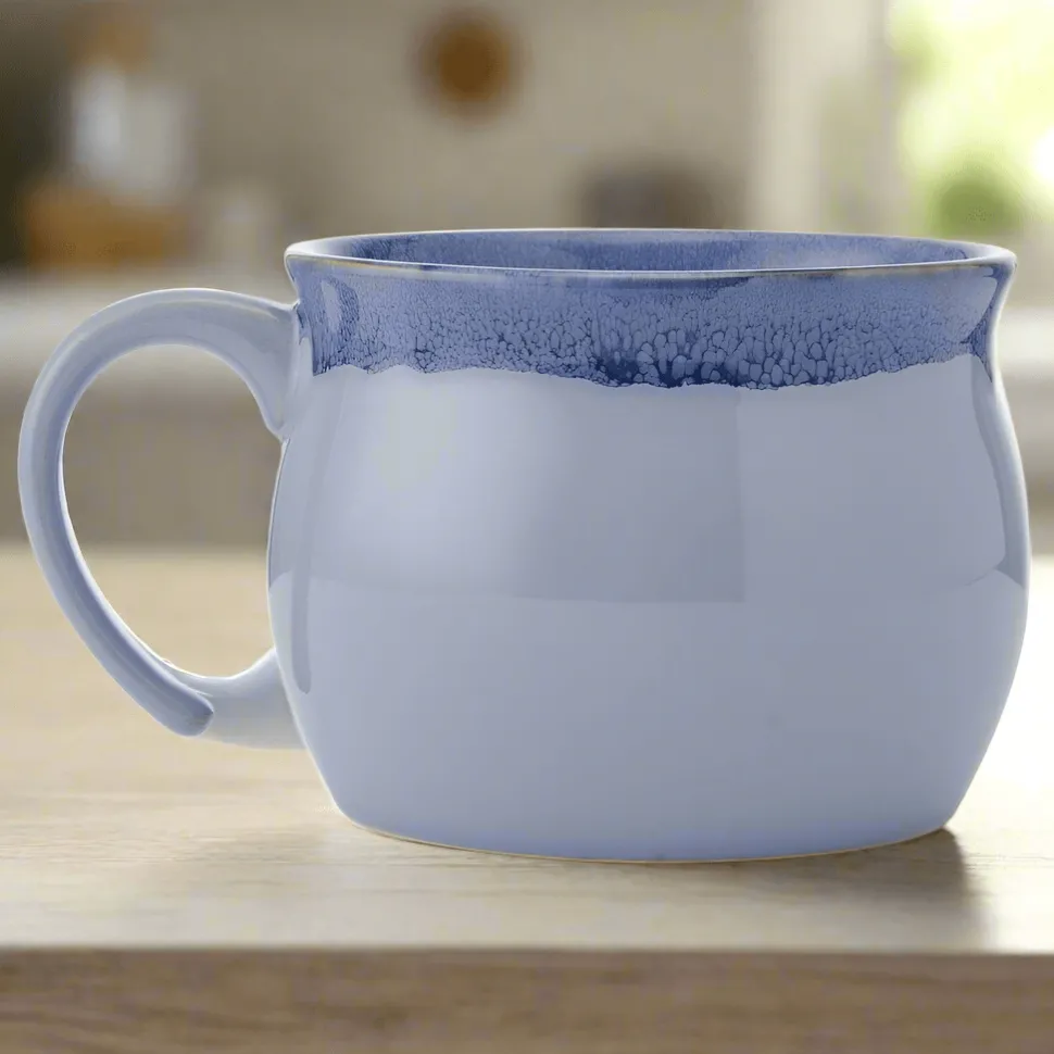 Blue Banded Jumbo Soup Mug