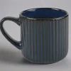Blue Ribbed Mug