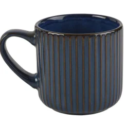 Blue Ribbed Mug