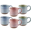 Brushed Set of 6 Reactive Mugs, Assorted