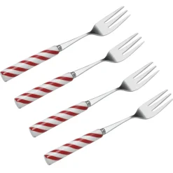Candy Cane Set of 4 Appetizer Forks