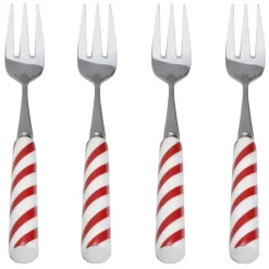 Candy Cane Set of 4 Appetizer Forks
