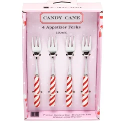 Candy Cane Set of 4 Appetizer Forks