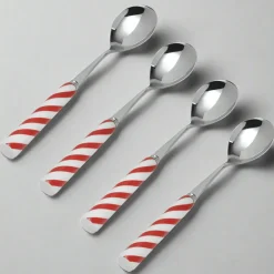 Candy Cane Set of 4 Mini Coffee Spoons