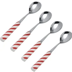 Candy Cane Set of 4 Mini Coffee Spoons