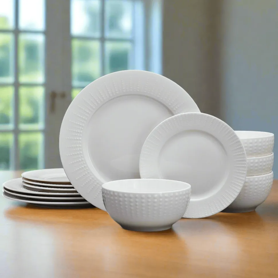 Cassie 12 Piece Dinnerware Set, Serivce for 4