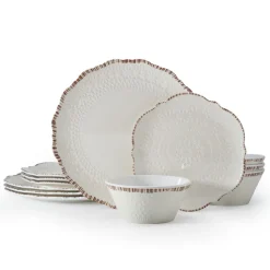 Chateau Cream 12 Piece Outdoor Melamine Dinnerware Set, Service for 4