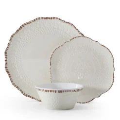 Chateau Cream 12 Piece Outdoor Melamine Dinnerware Set, Service for 4