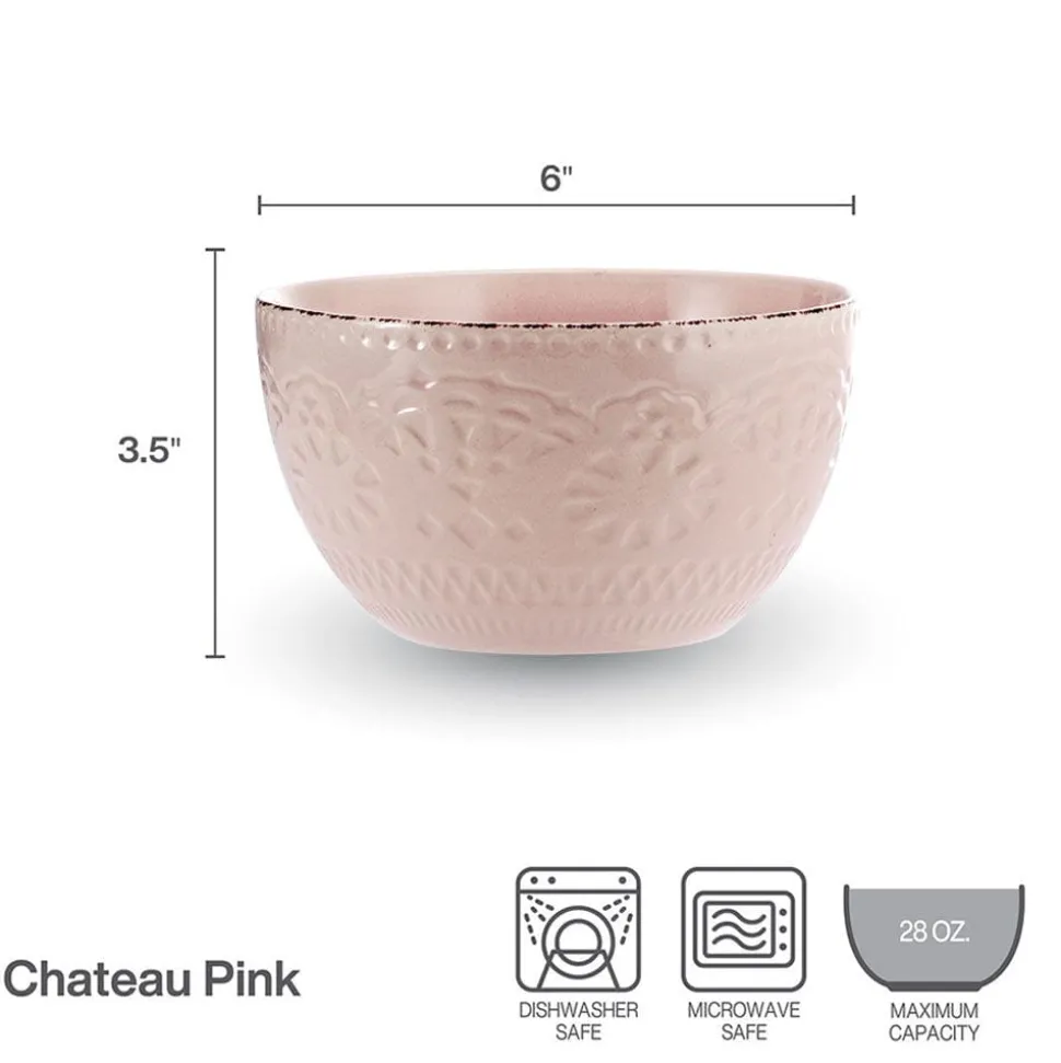 Chateau Pink Set of 4 Soup Cereal Bowls