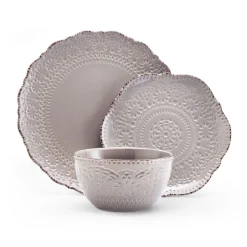 Chateau Smoke 12 Piece Dinnerware Set, Service for 4