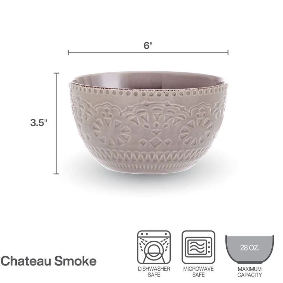 Chateau Smoke Set of 4 Soup Cereal Bowls