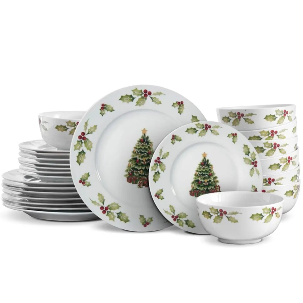 Christmas Day 24 Piece Dinnerware Set, Service for 8
