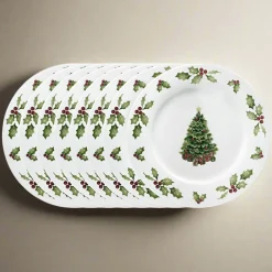 Christmas Day Set of 8 Dinner Plates