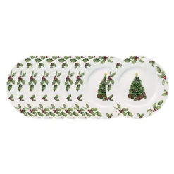 Christmas Day Set of 8 Salad Plates