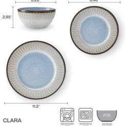 Clara 12 Piece Dinnerware Set, Service for 4