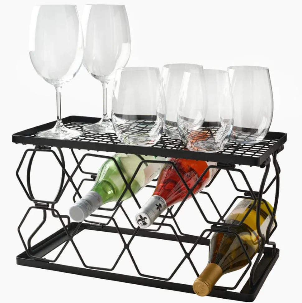 Collapsible Stackable 8 Bottle Wine Rack