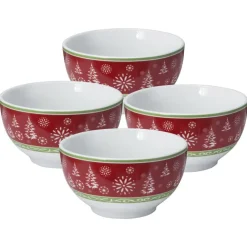 Dancing Snowflakes Set of 4 Soup Cereal Bowls