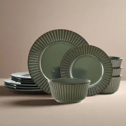 Dannie Green 12 Piece Dinnerware Set, Service for 4