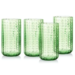 Darbie Angell Dappled Clouds Seafoam Set of 4 Highball Glasses
